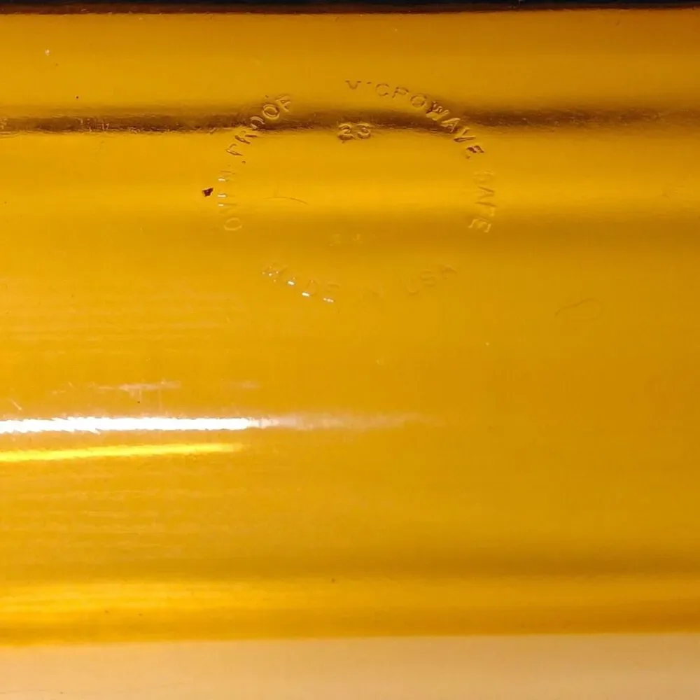 Vintage Fire-King Amber Glass Loaf Pan 441 Unmarked Center